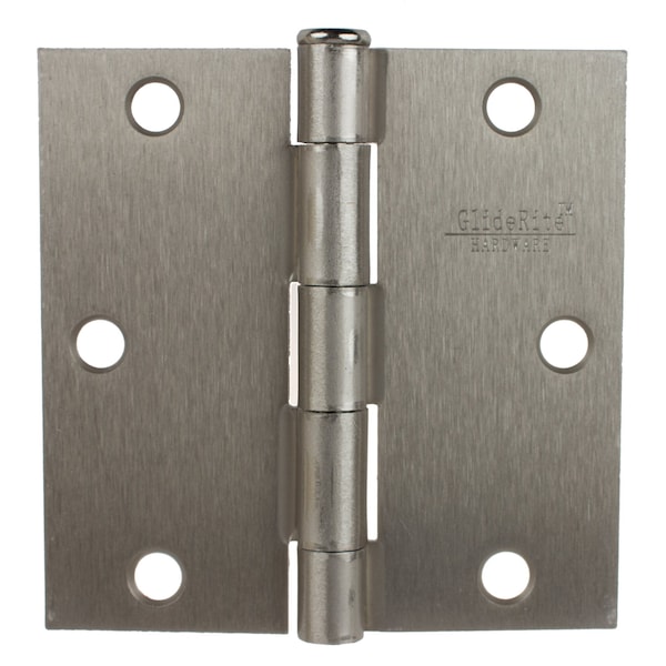 Gliderite Hardware 3-1/2 in. Satin Nickel Square Door Hinge - 3500-SN 3500-SN-1 - main